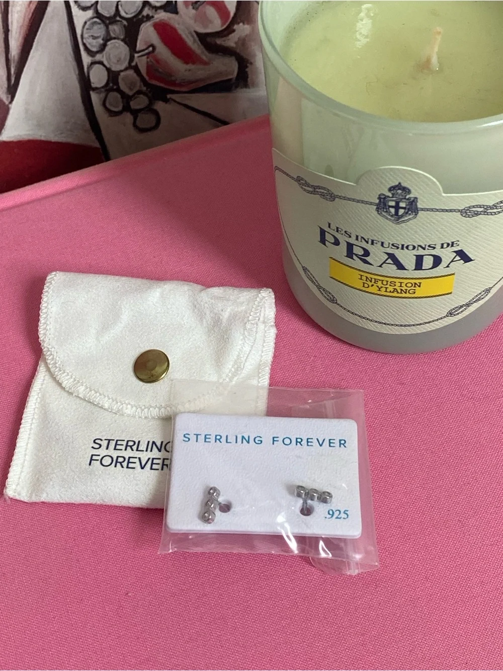 Never-Worn Dainty Sterling Silver Bezel Row Stud Earrings from Sterling Forever
